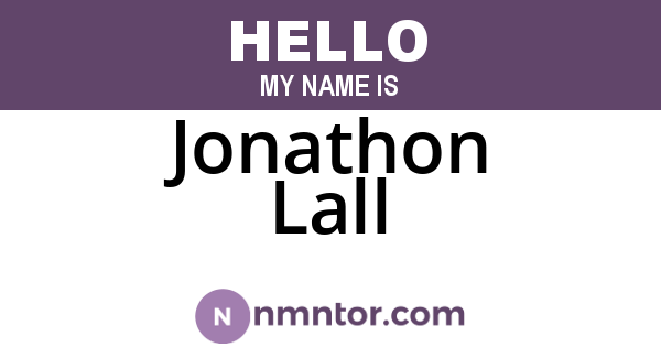 Jonathon Lall