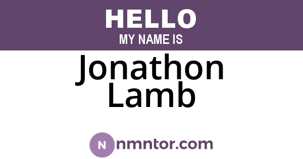 Jonathon Lamb