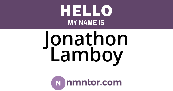 Jonathon Lamboy