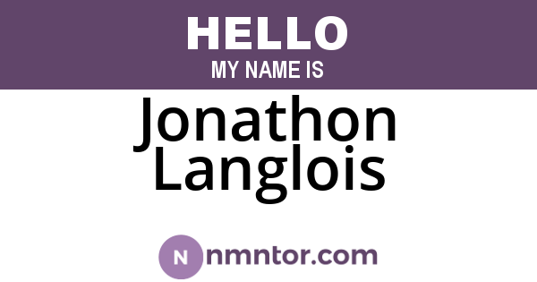 Jonathon Langlois