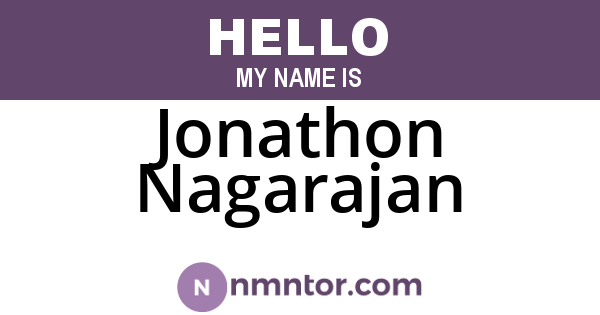 Jonathon Nagarajan