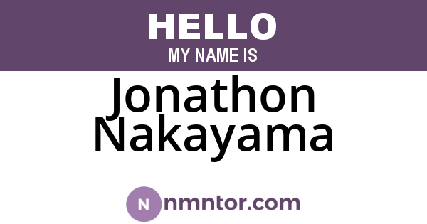 Jonathon Nakayama