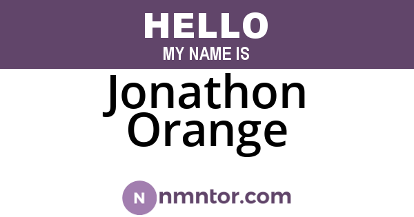 Jonathon Orange