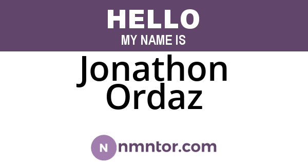 Jonathon Ordaz