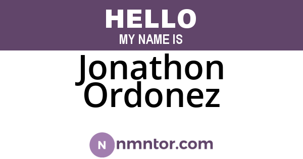 Jonathon Ordonez