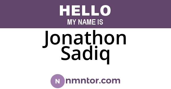 Jonathon Sadiq