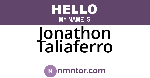 Jonathon Taliaferro