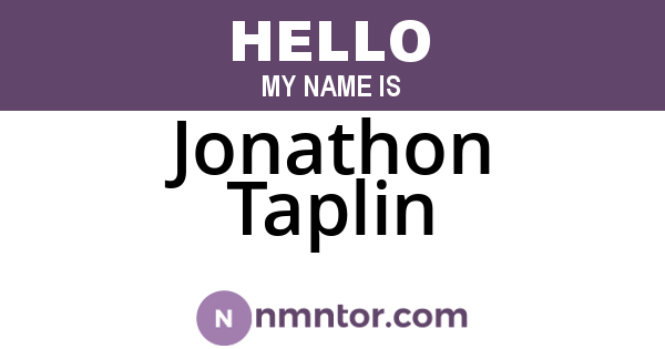Jonathon Taplin