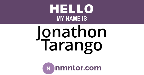 Jonathon Tarango