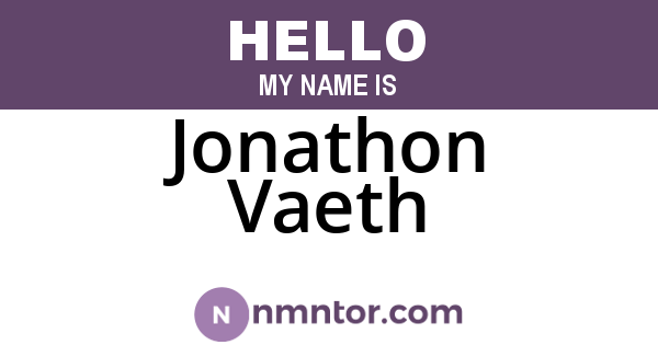 Jonathon Vaeth