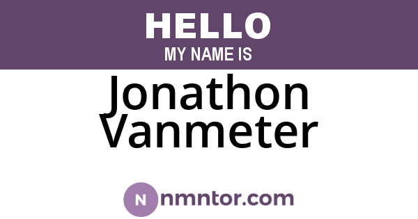 Jonathon Vanmeter
