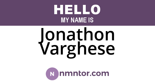 Jonathon Varghese