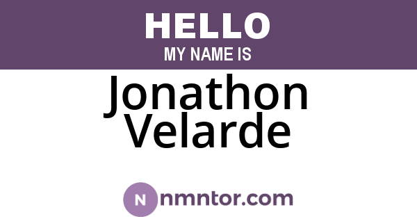 Jonathon Velarde
