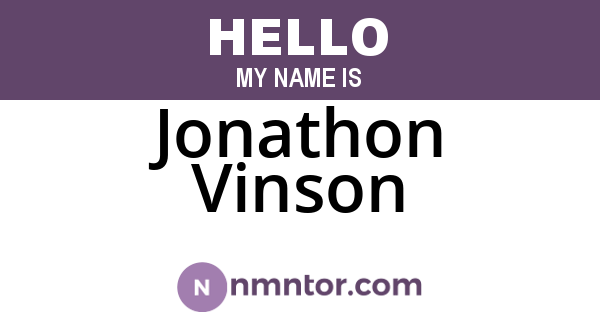 Jonathon Vinson
