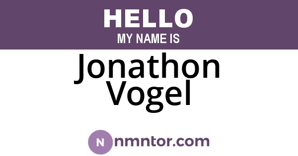 Jonathon Vogel
