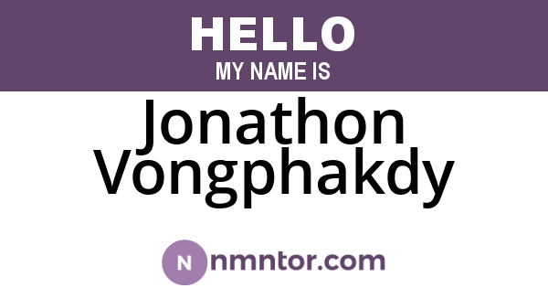 Jonathon Vongphakdy