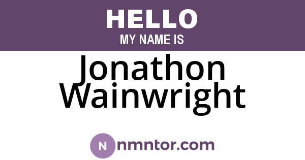 Jonathon Wainwright