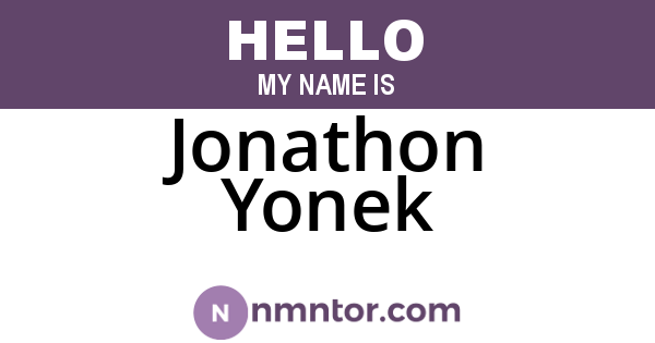 Jonathon Yonek