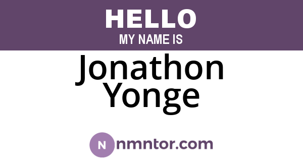 Jonathon Yonge