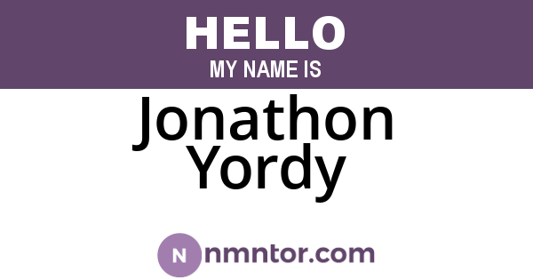 Jonathon Yordy