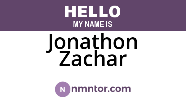 Jonathon Zachar