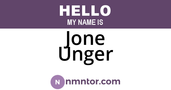 Jone Unger