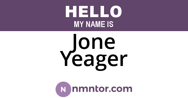 Jone Yeager