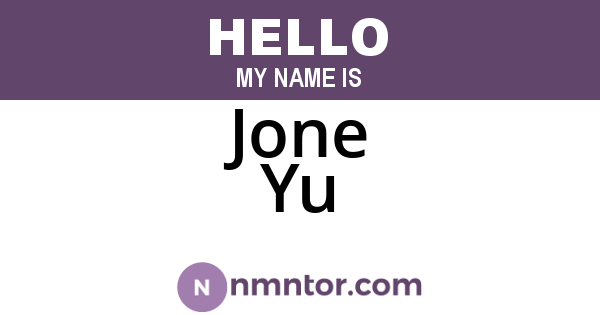 Jone Yu