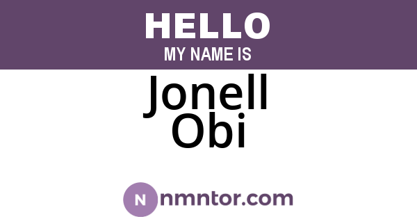 Jonell Obi