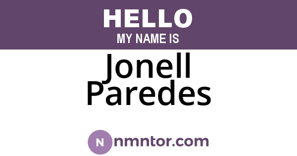 Jonell Paredes