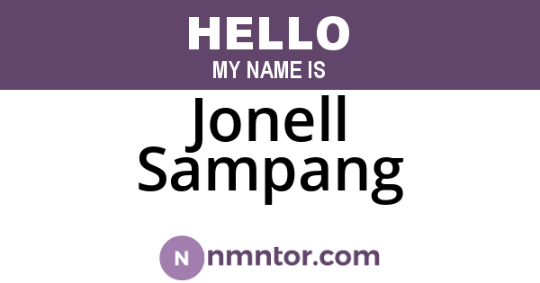 Jonell Sampang