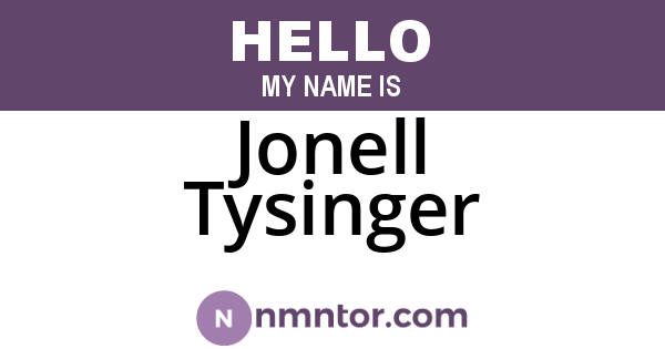 Jonell Tysinger