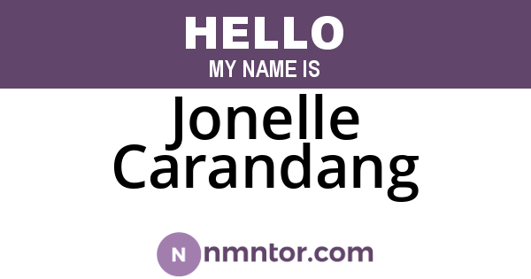 Jonelle Carandang