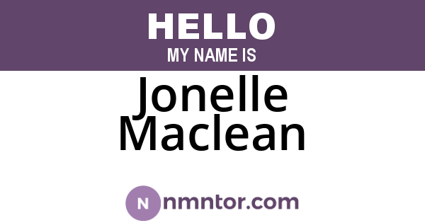 Jonelle Maclean