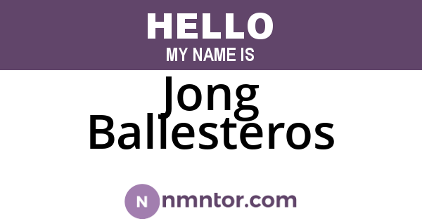 Jong Ballesteros
