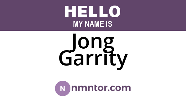 Jong Garrity