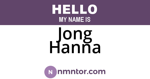 Jong Hanna