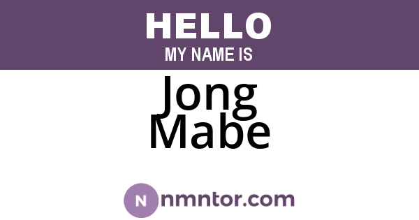 Jong Mabe