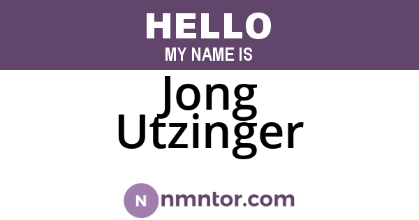 Jong Utzinger