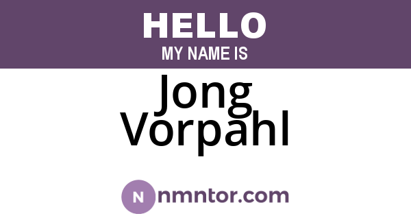 Jong Vorpahl