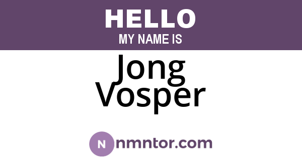Jong Vosper