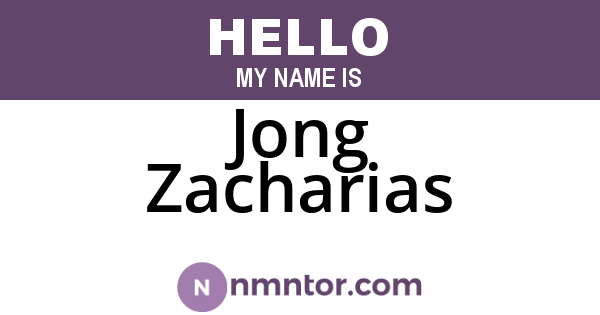 Jong Zacharias