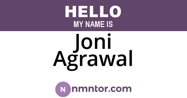 Joni Agrawal