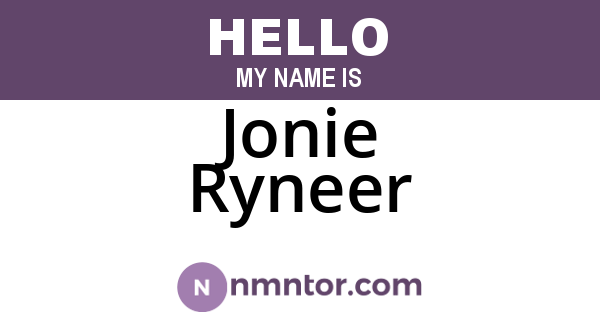 Jonie Ryneer