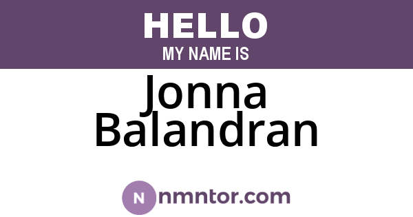 Jonna Balandran
