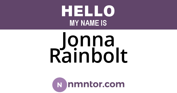 Jonna Rainbolt