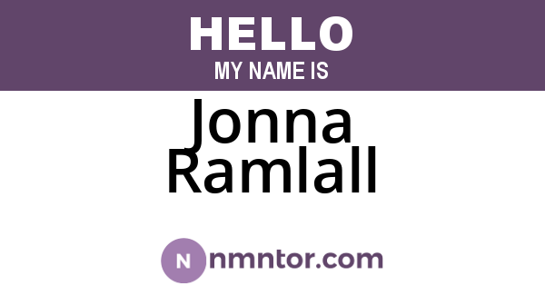 Jonna Ramlall