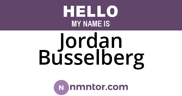 Jordan Busselberg