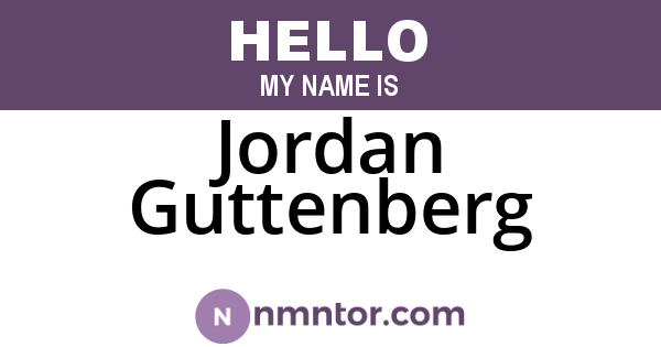 Jordan Guttenberg