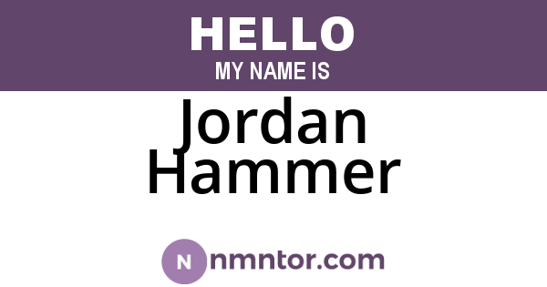 Jordan Hammer